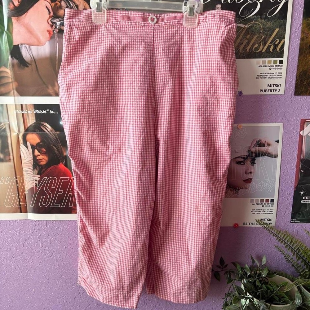 Alfred Dunner Gingham Capri Pants Size 14